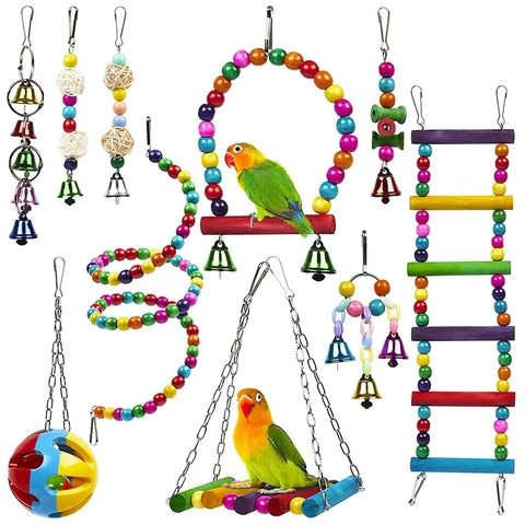 10pcs Bird Toys Chewable Parrot Bird